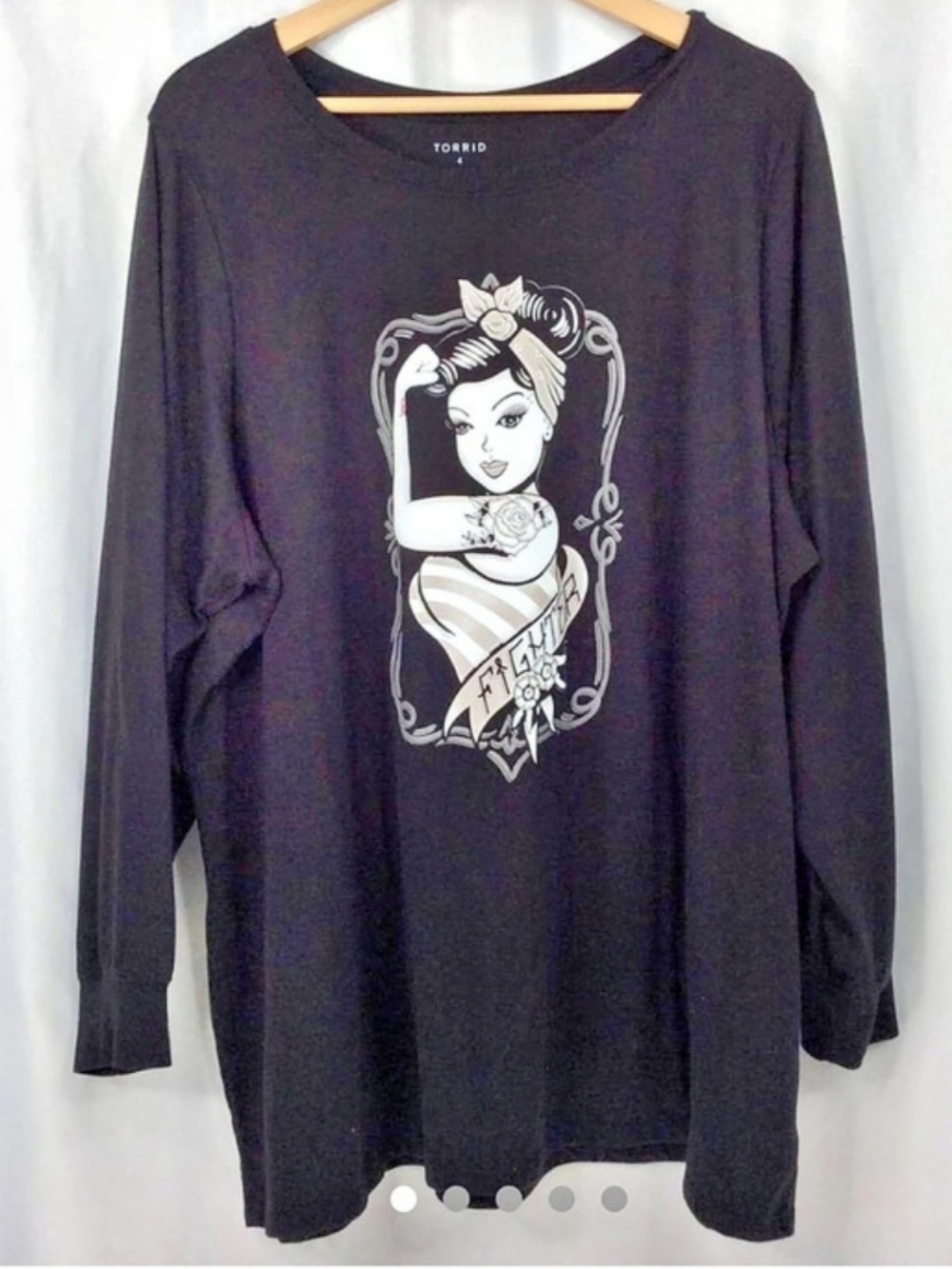 Torrid BCA Tattoo Girl Everyday Signature Jersey Graphic Long Sleeve Top